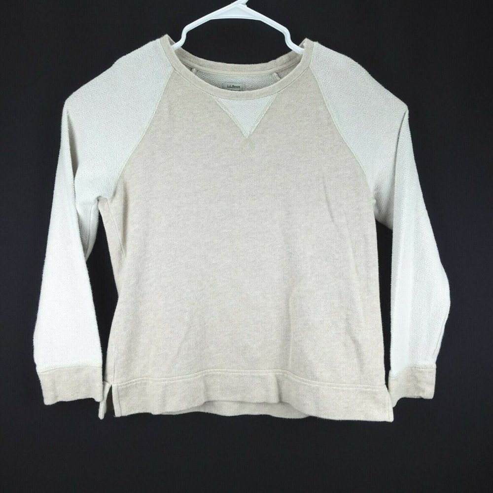 L.L. Bean Pullover Tan Long Sleeve Sweatshirt Sweater